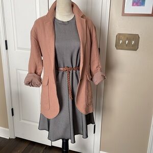 Philosophy Sleeveless Black & Cream Midi Dress